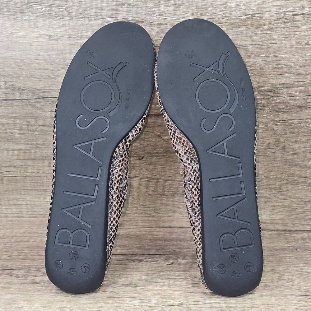Corso Como Ballasox Women's Sz 9 Brown Black Snake Print Ballet Fold Flats Shoes - Picture 8 of 9